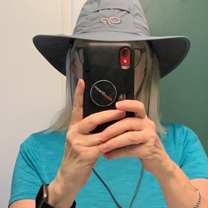 Outdoor Research Sombriolet Vented Sun Hat Ladies M Grey/Green Packable